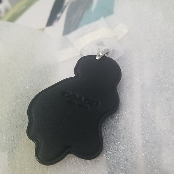 COACH Dinosaur Rexy Sticker Leather Bag Charm Keychain Black/Green - Picture 7 of 8